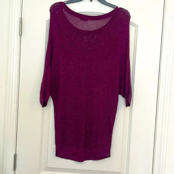 Express Crew Neck 3/4 Sleeve Cable Knit Slouchy Sweater Size L - Picture 2 of 5